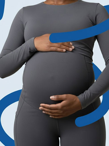 Illustration of pregnancy and DNA strands used to explain NIPT in Edinburgh and early genetic screening.