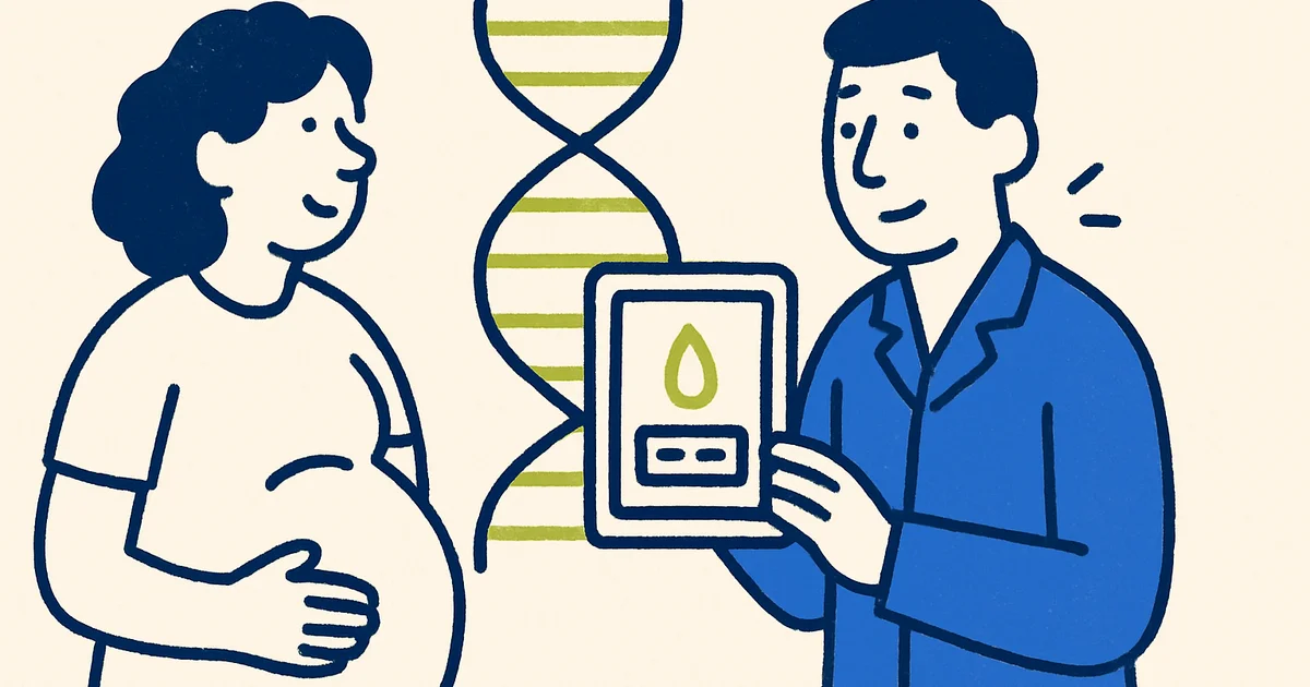 Pregnant woman having blood sample taken for NIPT screening test
