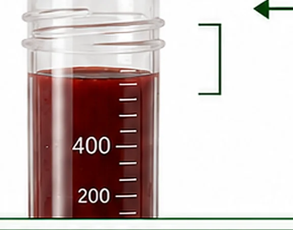 Collection tube filled to above the 400 mark